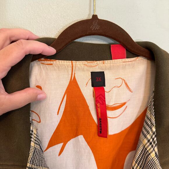 Massive Revolution Jacket Men 3X Green Plaid Reversible Full Zip Pockets Outdoor - Picture 13 of 16